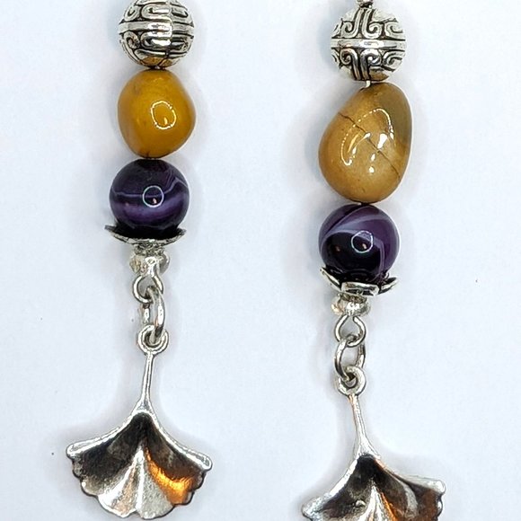 Mocait And Purple Agate Beads With Flower Petals - Picture 3 of 3